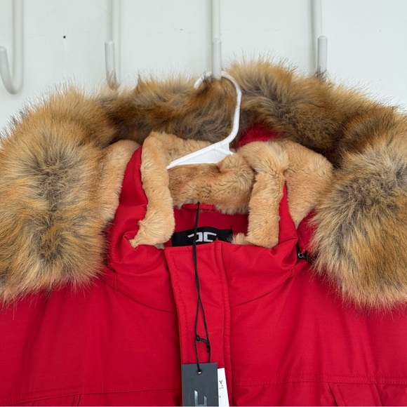 Jordan Craig Legacy Men's Yukon Fur Lined Hooded Puffer Vest in red 4XL - Picture 6 of 11